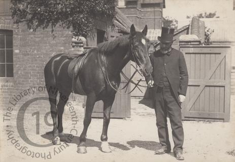 Unidentified man and horse