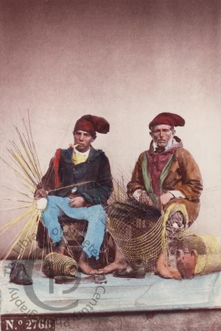 Neapolitan fishermen weaving baskets