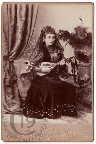 Young woman with lute or mandolin