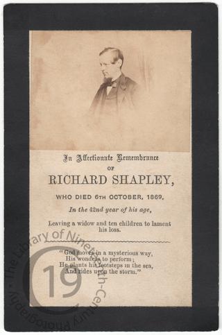 Richard Shapley, died 1869