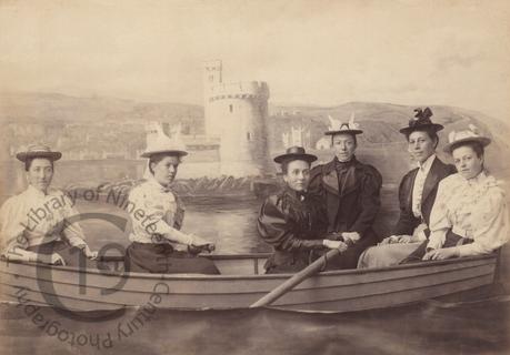 Six women in a boat