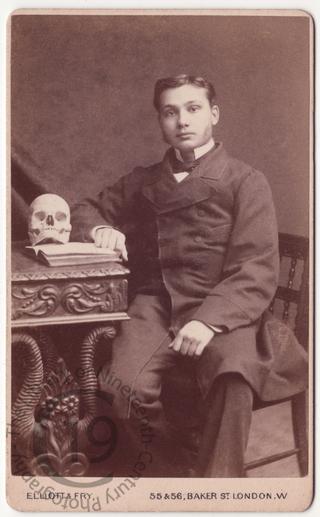 Man with skull