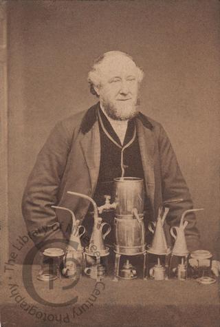 Unidentified man with spirit lamps