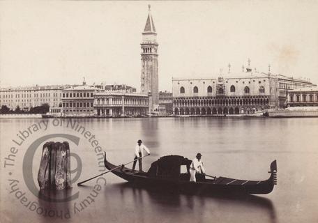 View of Venice with gondola