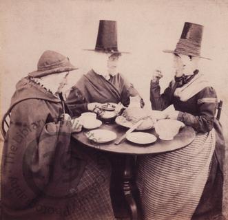 'Three old women at tea'