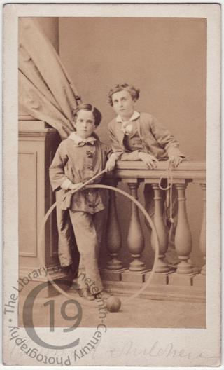 Two boys with a hoop