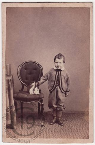 Small boy with rabbit