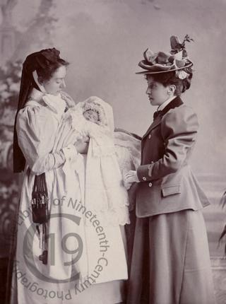 Cecil George with his nurse and mother