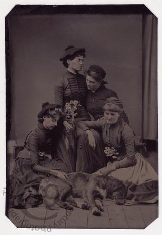 Young women with a dead dog