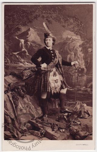 Lydia Thompson 'in Scotch dress'
