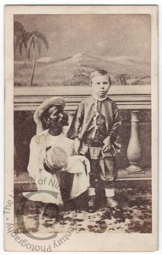 Unidentified boy with Indian servant