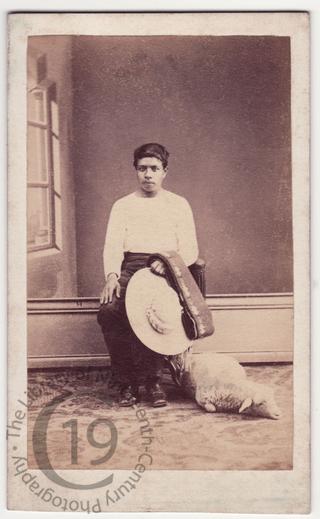 Mexican shepherd and sheep