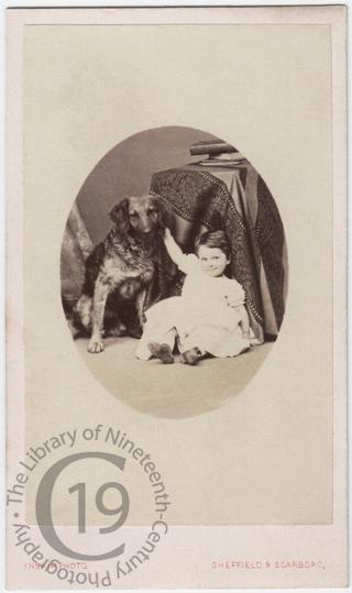 Small child and dog 